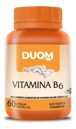 Vitamina B6 Alto Teor Piridoxina Apenas 1 Ao Dia 60caps Duom