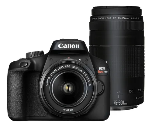 comprar Câmera Canon Eos Rebel T100 Com Lente 18-55 Mm + 75-300 Mm
