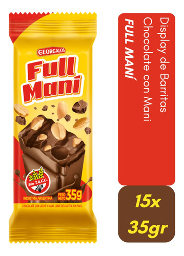 Georgalos Chocolate Full Maní 35gr Pack x 15un