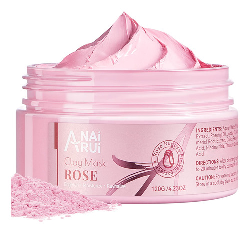 Anai Rui Mscara Facial De Arcilla Rosa, Con Arcilla Rosa Ca