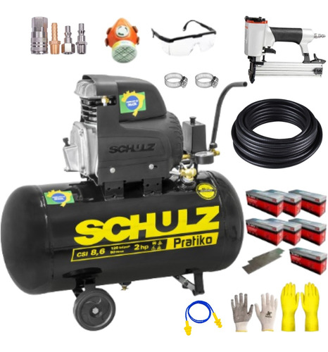 Compressor De Ar Csi8 Schulz 50l +pinador Pneu +pinos E Kit