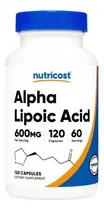 Comprar Acido Alfa Lipoico 600 Mg 120 Capsulas Para 2 Meses Sabor Sin Sabor