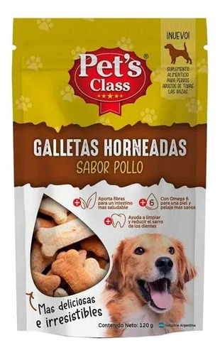 Galletas Horneadas Para Perros Snack Pollo 120gr Pet's Class