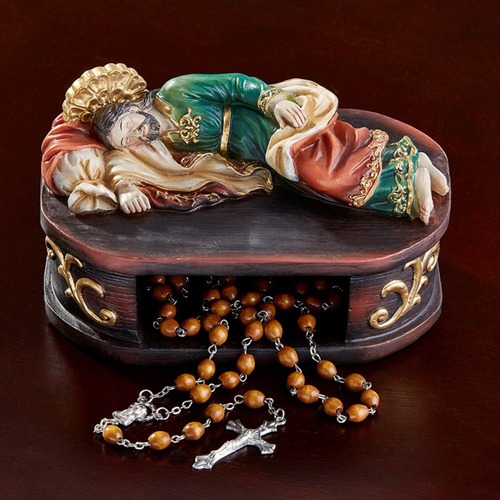 Estatua De San José Durmiendo Para Estante 15 Cm