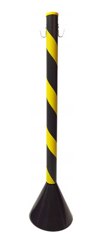 Pedestal Zebrado Organizador De Fila Preto E Amarelo 90cm