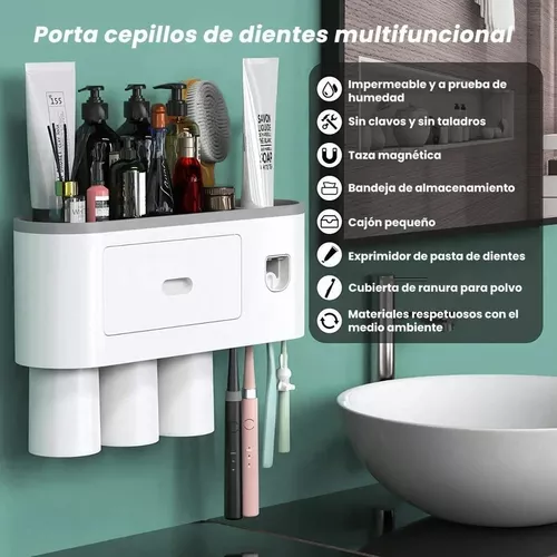 Comprar Dispensador automático de pasta de dientes, soporte para cepillos  de dientes a prueba de polvo, soporte de montaje en pared, exprimidores de  pasta de dientes Set de accesorios de baño