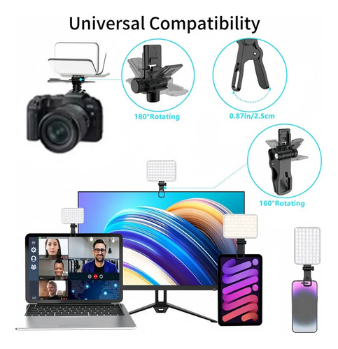 Luz Led Recargable Para Selfies, Luz De Relleno