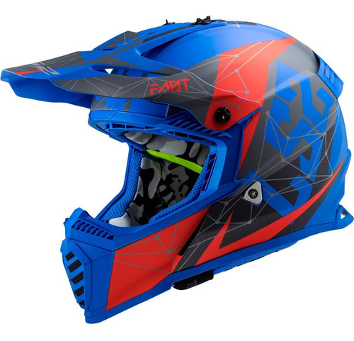 Capacete Ls2 Mx437 Fast Alpha Azul Fosco Tamanho:62