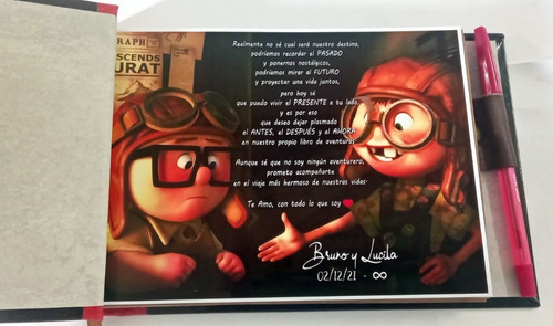 Libro Aventuras Up A5 Caratula Personalizad C/lapicera