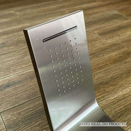 Ducha Vertical Com Hidromassagem E Cascata Inox Prata Led