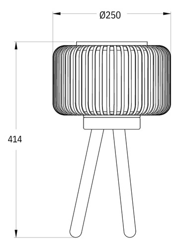 Luminária De Mesa Abajur Bamboo 41cm 1e27 La0061 Delis