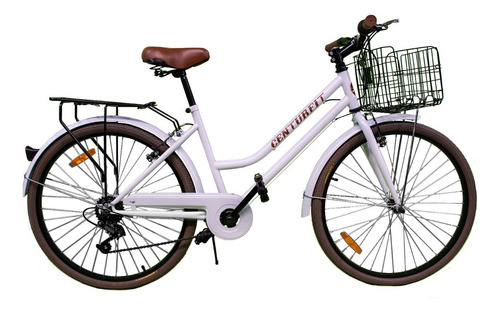 Bicicleta Montaña Suspension R26-21 Velocidades Centurfit Color Blanco/café Tamaño Del Cuadro L