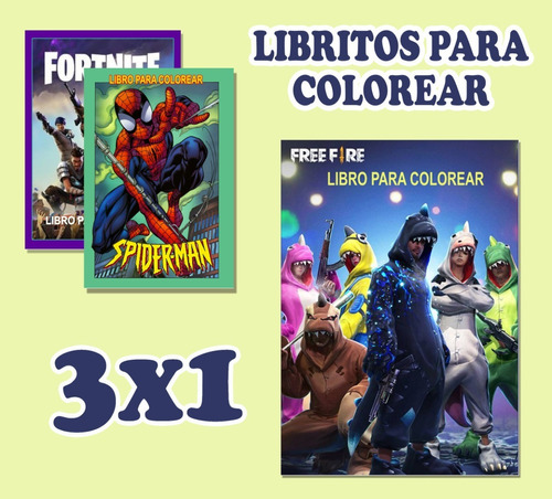 Kit Librito Para Pintar E Imprimir En Casa Free Fire + 3x1 