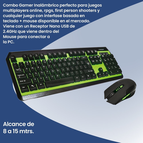 Imagen 5 de 7 de Combo Gamer Teclado + Mouse Inalambrico Noga Nkb-40