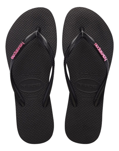 Ojota Havaianas Slim Logo Metallic Mujer