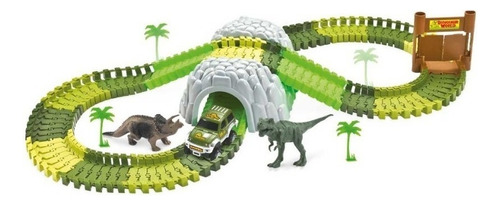 Pista Dinossauro Track C/ Túnel Acessórios 109 Pçs Dm Toys