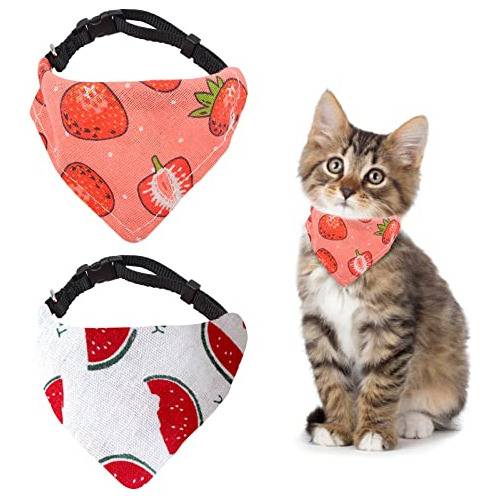 Hacraho - Collar De Bandana Para Gato, 2 Paquetes De Collare