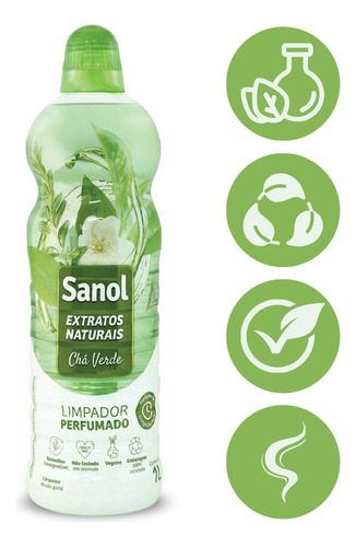 Limpador para pisos Sanol chá verde em frasco 1 L