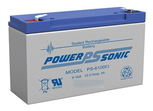 Bateria Recargable 6v /12ah Powersonic Terminal F2 Ps 6100f2