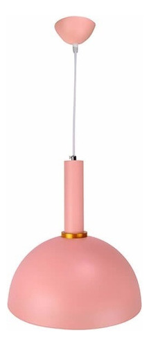 Lustre Pendente Rosa Aluminio Meia Lua Colorido 30cm E27 110V/220V