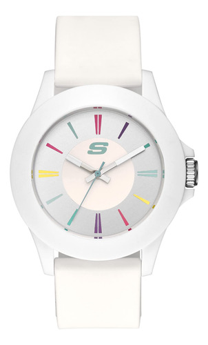 Reloj Skechers Rosencrans Sr6080 Para Mujer, Funda Blanca De
