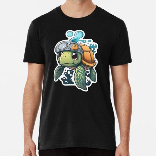 Remera Linda Tortuga Nadando Con Gafas Algodon Premium