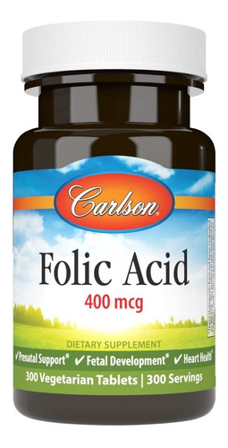 Acido Folico 300 Tab Carlson - Unidad a $620