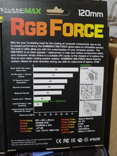 Juego 3 Ventiladores Gamemax Rgb Force 120mm Nuevos