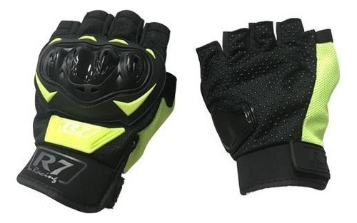 Guantes Tácticos Medio Dedo Para Motocicleta Y Más Deportes Color Amarillo Talla G