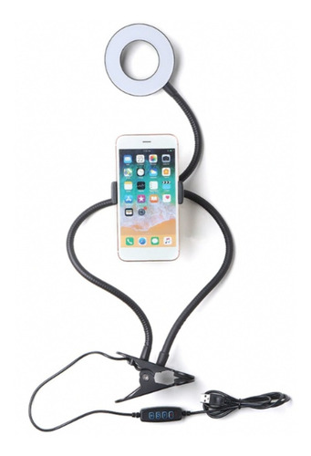 Imagen 4 de 7 de Lámpara Escritorio Aro Luz Fotografia Led Selfie Tiktok 2en1