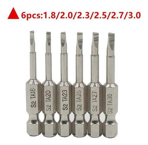 Pacote Com 6 Bits De Chave De Fenda Triangular De Cabeça 1/4