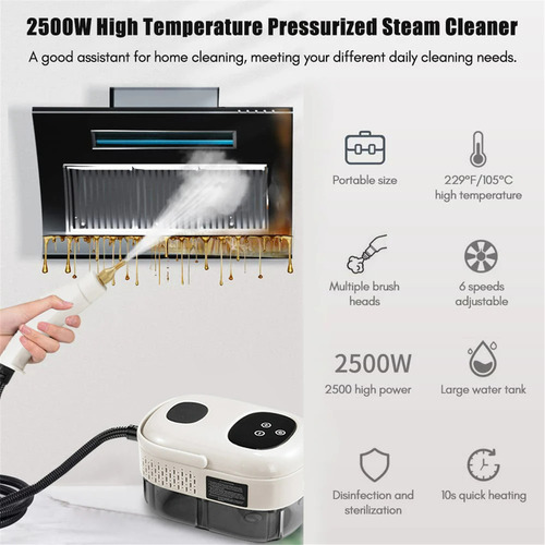 Limpador A Vapor De Alta Pressão De 2500w Com Tanque De Vapo