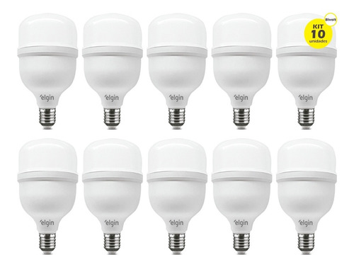 Kit 10 Lampada Led 30w Elgin Alta Potencia Branco 6.500k E27