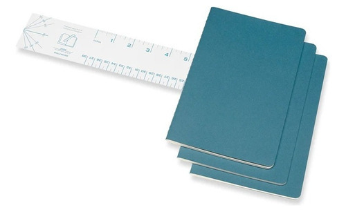 Set 3 Libretas Azules Cahier Grande Hoja Rayada Pasta Suave