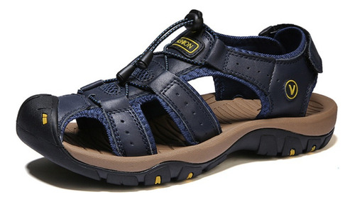 Sandalias For Hombre, Zapatos De Playa De Cuero De Moda Y T