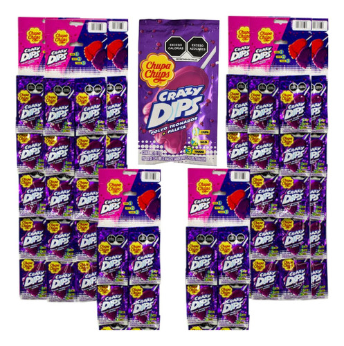 Paleta Pie Uva Polvo Tronador 10pz Crazy Dips Chupa Chups