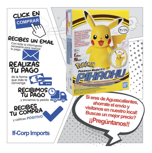 Pokemon Model Kit Pikachu Figura Bandai (Usado)