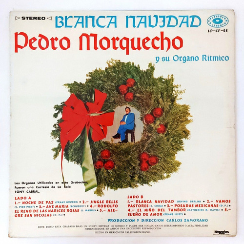 Pedro Morquecho Y Su Organo Ritmico - Blanca Navidad   Lp