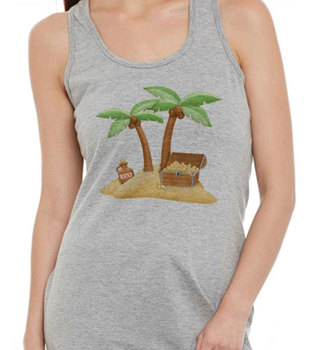 Musculosa Dibujo Isla Del Tesoro Oro Pirate Pirate