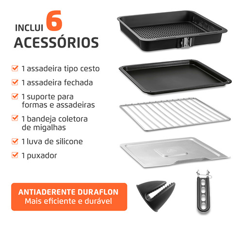 Fritadeira Air Fryer Forno Oven Digital 25L Mondial AFO-25L-BI