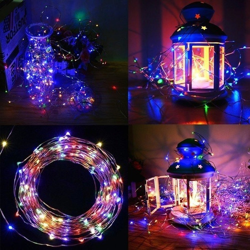 Paquete De 6 Luces Led De Alambre De Cobre Alimentado Por En