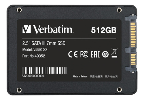 Disco Sólido Interno Verbatim 512gb Vi550 Sata Iii 2.5