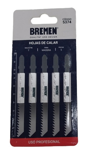 Hoja De Calar Encastre T Madera T244d 5 Unidades Bremen