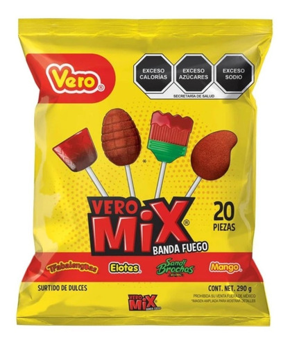 Vero Mix Paletas Banda Fuego 290g