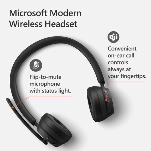 Imagen 5 de 5 de Diadema Inalambrica Microsoft 8js-00002 Usb Bluetooh Win/mac