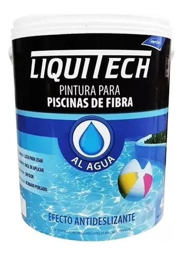 Pintura Al Agua Para Piletas De Fibra 4 Lts Liquitech