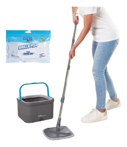 Trapeador Mop Spin Automático Y Limpiador Piso Multiusos