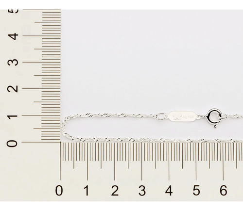 Corrente Singapura Prateada Prata 925 Antialérgico 4mm 40cm