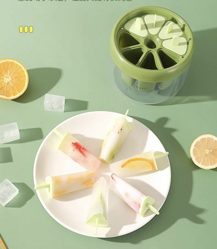 Molde De Silicona Para 8 Paletas De Hielo Herramienta Cocina Verde