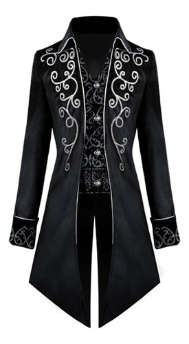 Hombres Mujeres Medieval Tailcoat Steampunk Chaqueta Rojo S